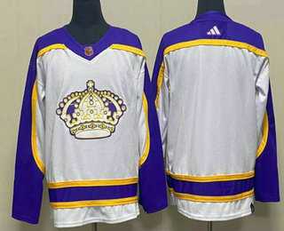 Men%27s Los Angeles Kings Blank White 2022 Reverse Retro Stitched Jersey->florida panthers->NHL Jersey